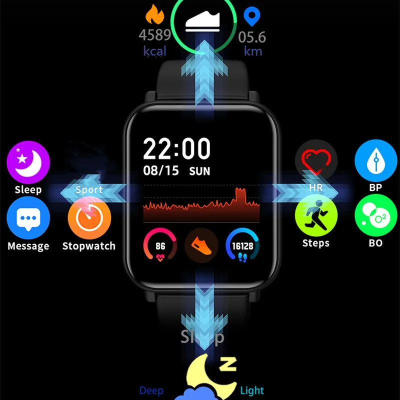 Lism R7 plne Dotykový Srdcovej frekvencie, Krvného Tlaku Monitor Smartwatch Hovor pripomienka Šport Ženy Muži Smart Hodinky, Náramok pre android