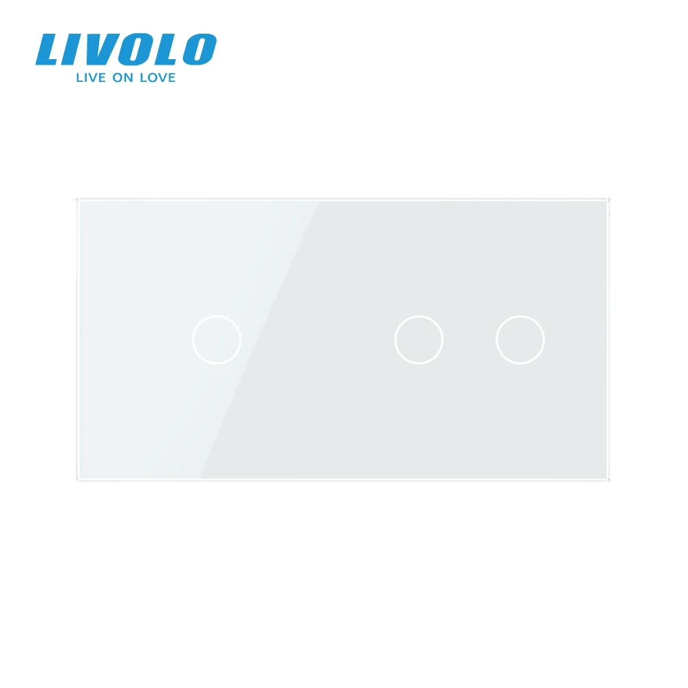 Livolo Luxusné 7colors Pearl Krištáľové Sklo,151mm*80 mm,Sklo Len normy EÚ,Dvojité Sklo Panel,C7-C1/C2-11,iba panel ,bez loga