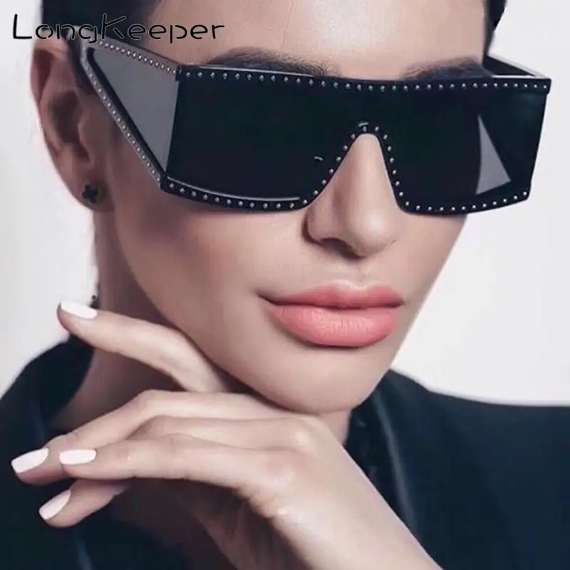 LongKeeper značky dizajnér dámske slnečné okuliare Retro Crystal Steampunk Okuliare Mužov zrkadlo de sol de los hombres UV400
