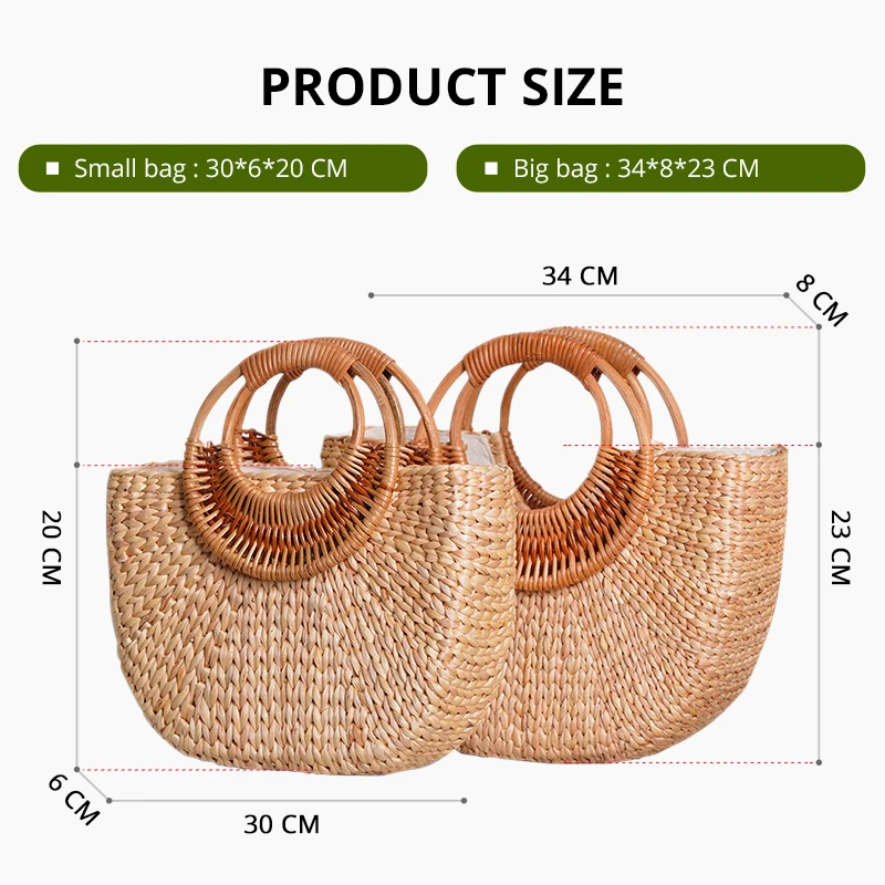 Lovevook kabelka tkané slamy tašky letné plážové tašky pre dámy ratan tašky pre cestovné luxusné ženy taška dizajnér Bohemia mesiac taška