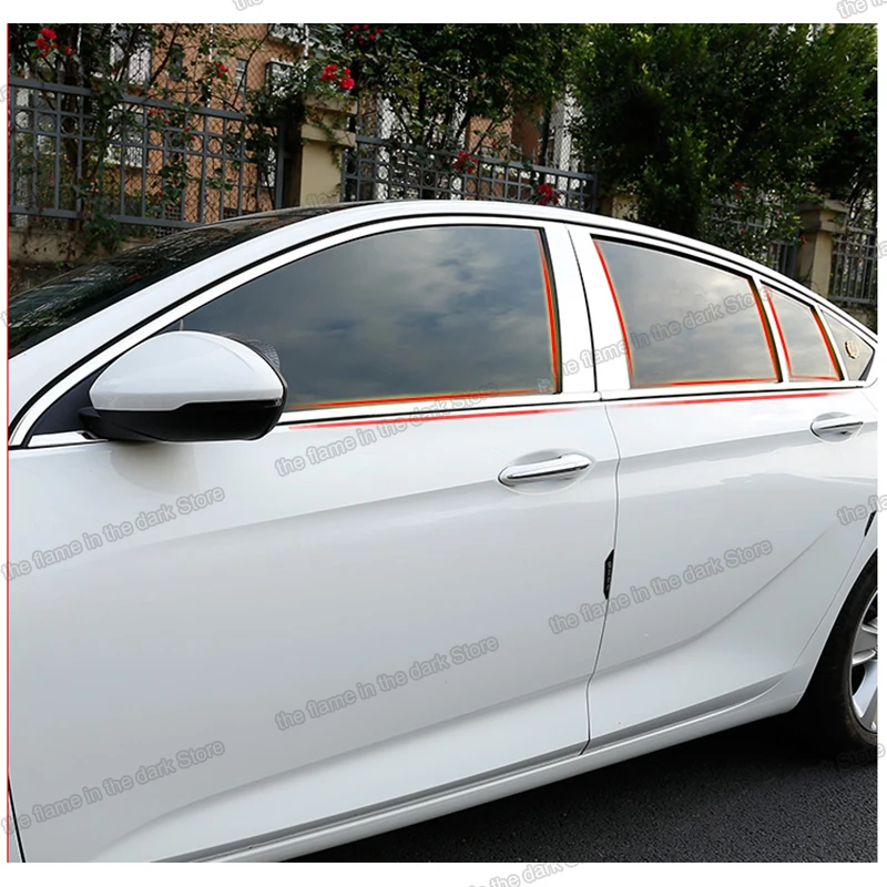 Lsrtw2017 Nehrdzavejúcej Ocele Auto Okno prehliadača Chrome Uprostred Post Nálepka pre Buick Regal Opel Insignia 2017 2018 2019 2020 Príslušenstvo