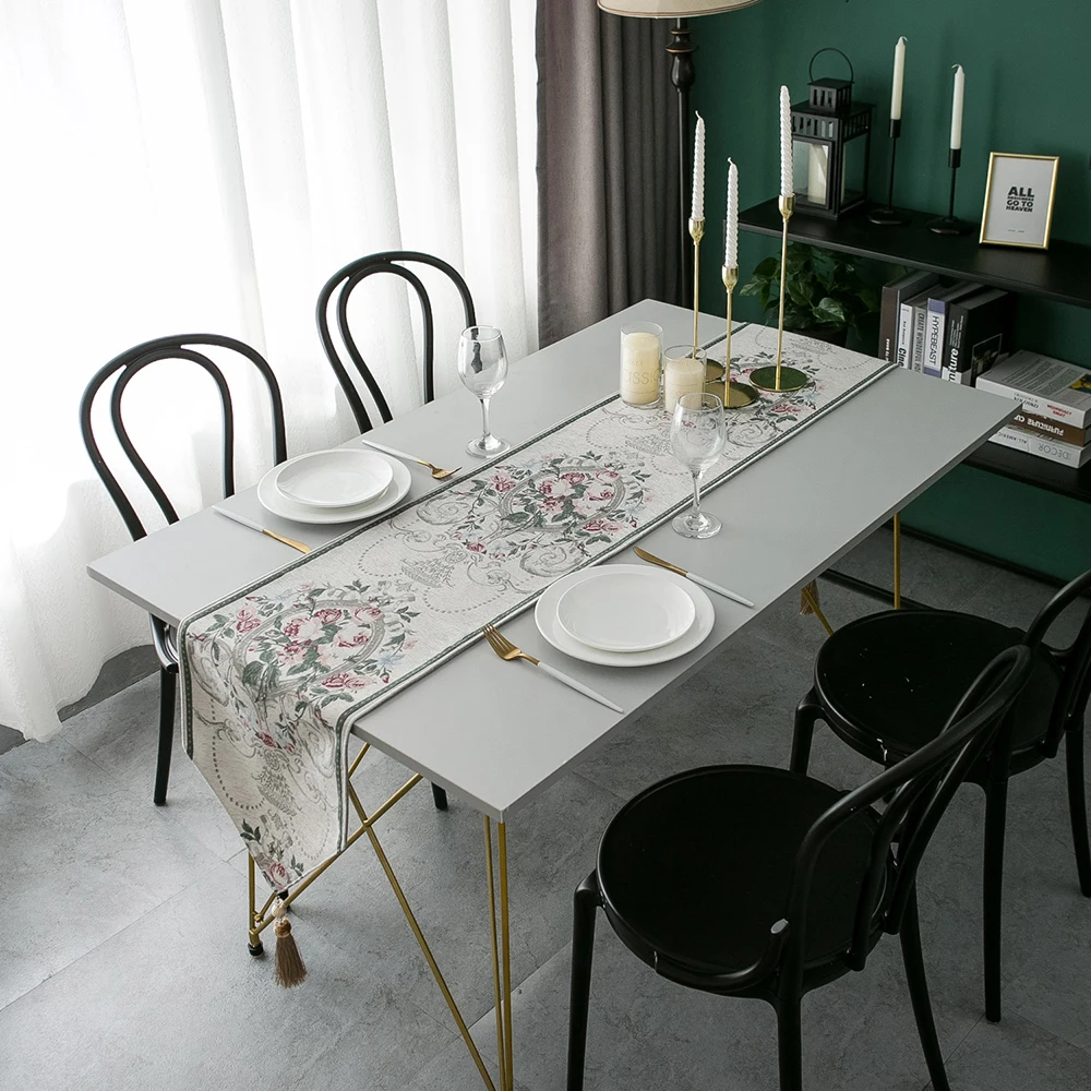 Luxusné Dekoračné Bavlna Jaquard Stôl Runner Modern Vintage Domova Kávy Hotel Posteľ Pretekárov Runner Tavolo