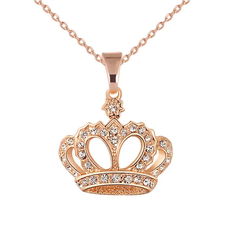 Luxusné Kráľovná Prívesok Princezná Koruny Náhrdelník Zlato a Striebro Pozlátené Nickle Zadarmo