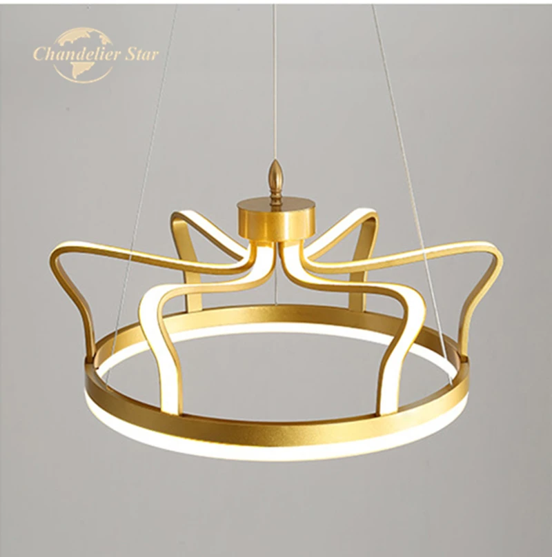 Luxusné LED Osvetlenie Lustre Zariadenie Moderné Zlata, Železa, Hliníka Koruny Kolo Prívesok Závesné Lampy, Spálne, Obývacia Izba Svetlá