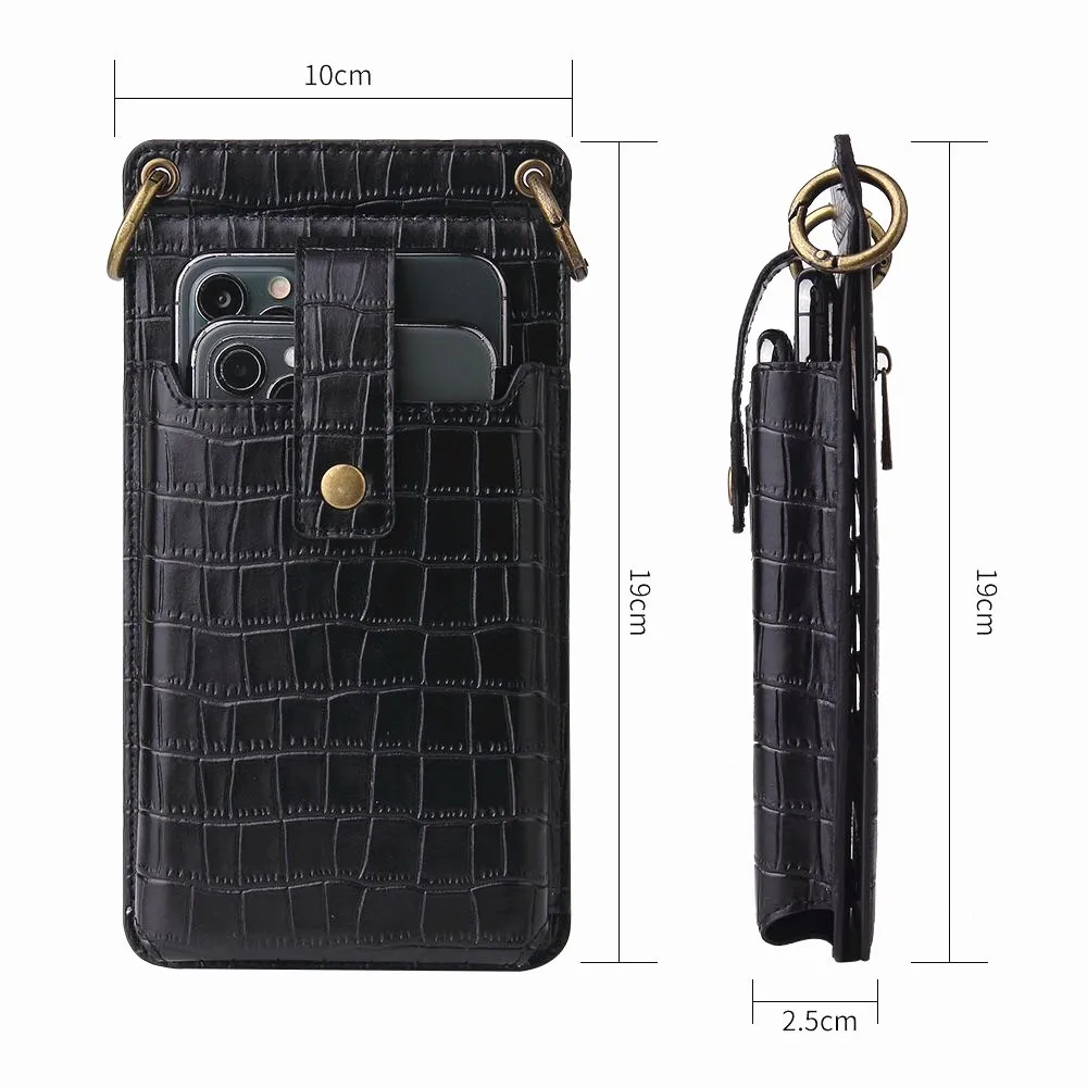 Luxusné multifunkčné Taška vzor krokodílej 4.0~6.7 veľkosť universal mobile peňaženky Zrkadlo Telefón puzdro Pre Samsung S20 FE iPhone 12