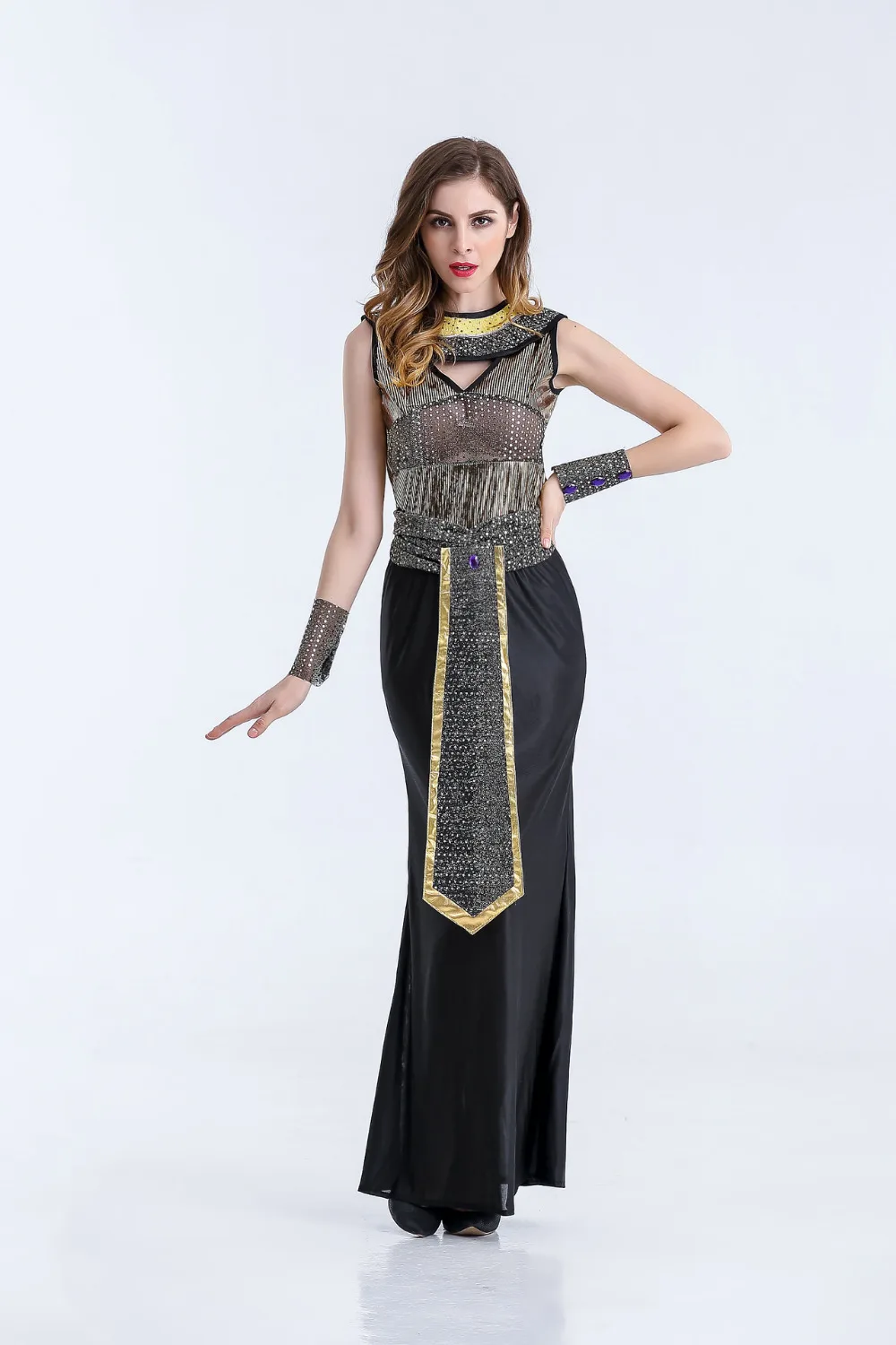 M-XL Nový Egyptský Faraón Kostýmy pre Dospelých Žien Halloween Karneval Kostým Kleopatra Royal Cosplay Maškaráda Šaty
