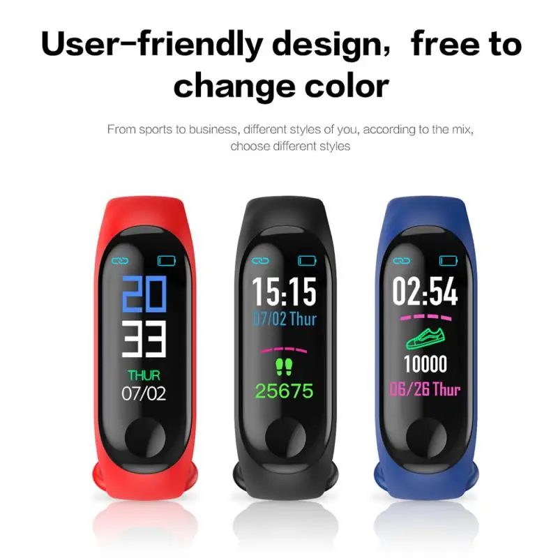 M3 Plus Smart Bluetooth Športový Náramok Srdcovej Frekvencie, Krvného Tlaku Monitor Fitness Tracker Smart Kapela Smartwatch
