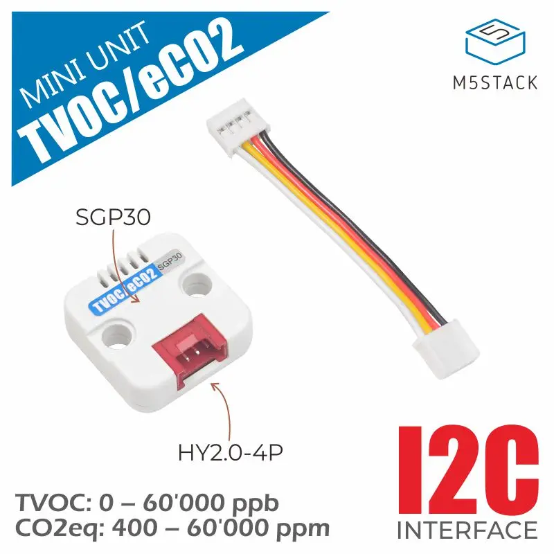 M5Stack TVOC/eCO2 oxidu uhličitého meranie SGP30 digitálny multi-pixel plyn snímača modul monitorovanie kvality ovzdušia