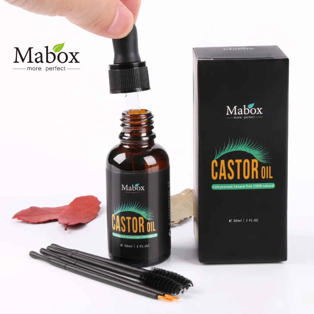 Mabox 30 ML Vlasy Esenciálny Olej, Prírodné Ricínový Olej Mihalnice Obočie Rast Zabrániť Starnutiu Pleti Ricínový Organické Sérum