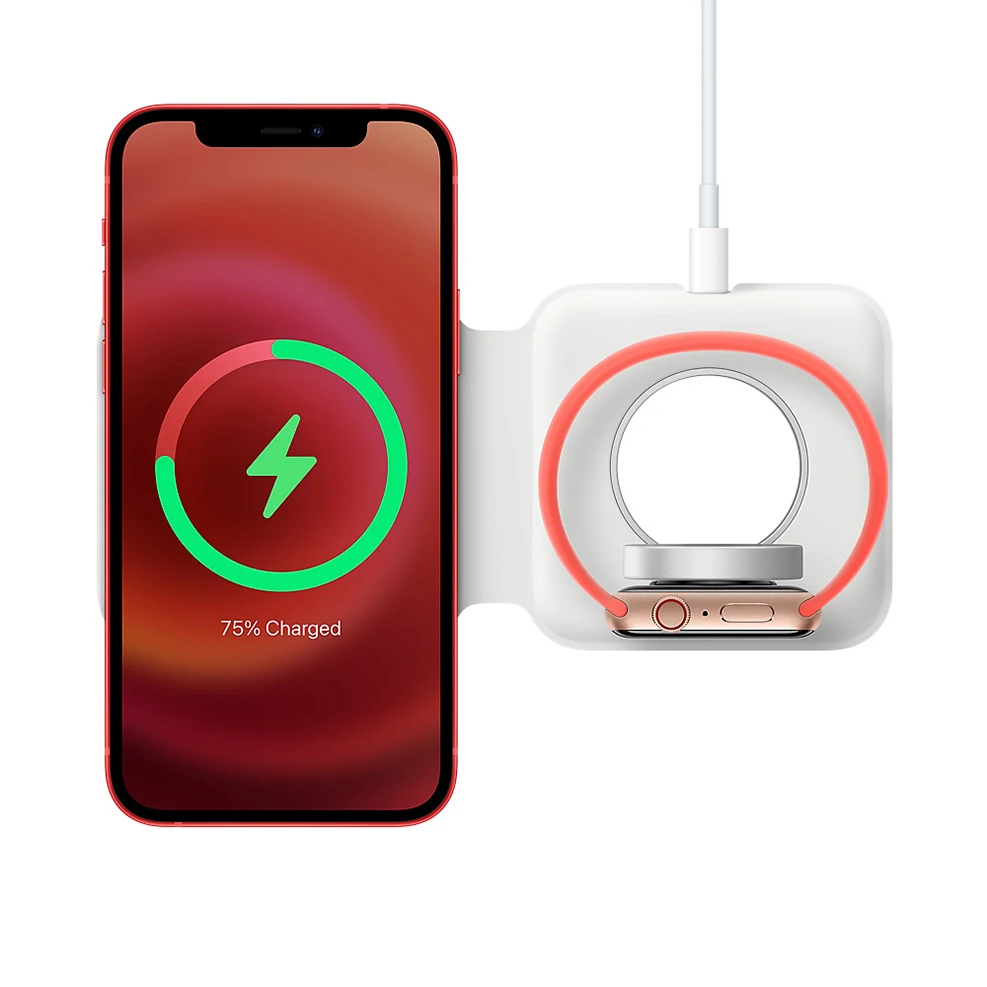 Magnetické Bezpečné Duo 15W Rýchle Bezdrôtové Nabíjačky Pad Pre Apple Hodinky iPhone 12 Pro Max Airpods Pro QI Bezdrôtové Nabíjanie Dock station