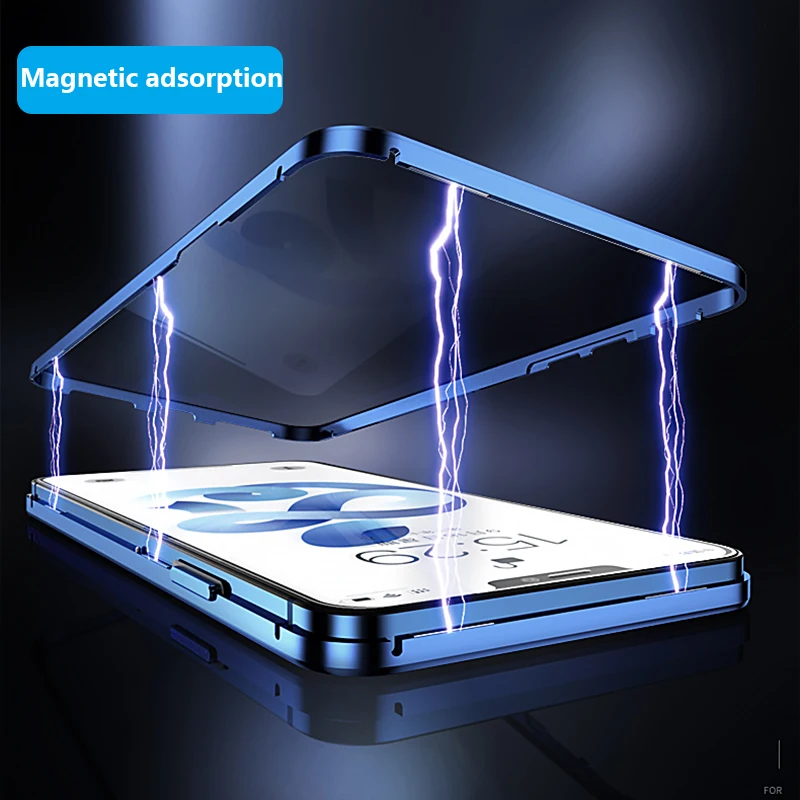 Magnetické ochrany Osobných údajov Sklo puzdro pre iPhone X XS XR Anti-Spy 360 Ochranné Magnet puzdro pre iPhone 11 12 Pro Max 7 8 6 6 Plus Kryt