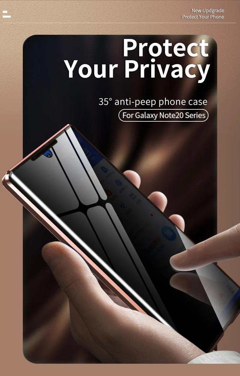 Magnetické ochrany Osobných údajov Telefón puzdro pre Samsung Galaxy Note 20 Ultra Coque celého Tela Kovové Nárazníka Sklo puzdro pre Samsung Note20 Kryt