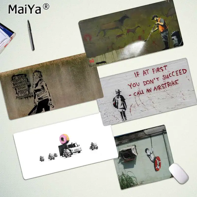 Maiya Najvyššej Kvality Street Art Banksy Graffiti Prenosný Počítač Mousepad Doprava Zadarmo Veľké Podložku Pod Myš, Klávesnica Mat