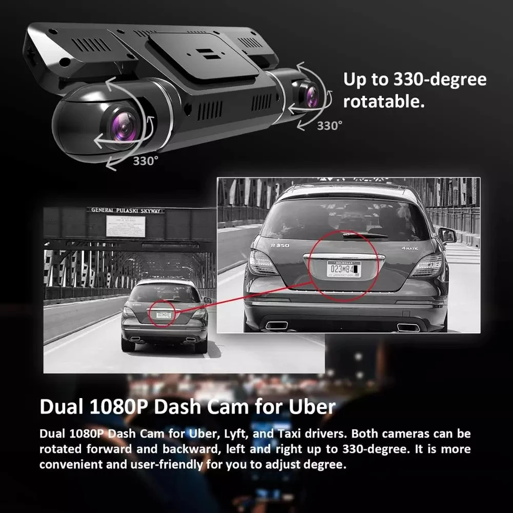 Maiyue star 4K dual 1080P predné a vnútorné jazdy záznamník duálny objektív Dash dual Cam Wifi auto Uash Lyft Vozidlo taxi dash fotoaparát