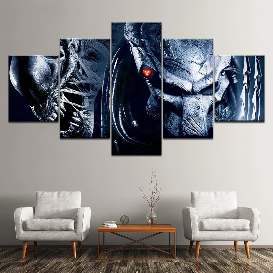 Maliarske plátno Alien vs. Predator 2: Requiem 5 Kusov Múr Umenia Maľby Modulárny Tapety, Plagát, Tlač obývacia izba Domova