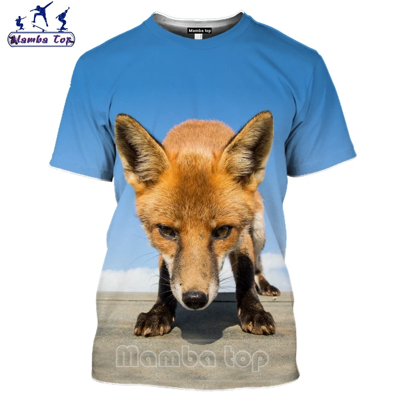 Mamba top Fox T Shirt 3D Sly Zvierat pánske T-shirts Hot Krátky Rukáv Mužov Tričko Šport Roztomilý Vulpes Hip Hop Ženy Mikina E020-1