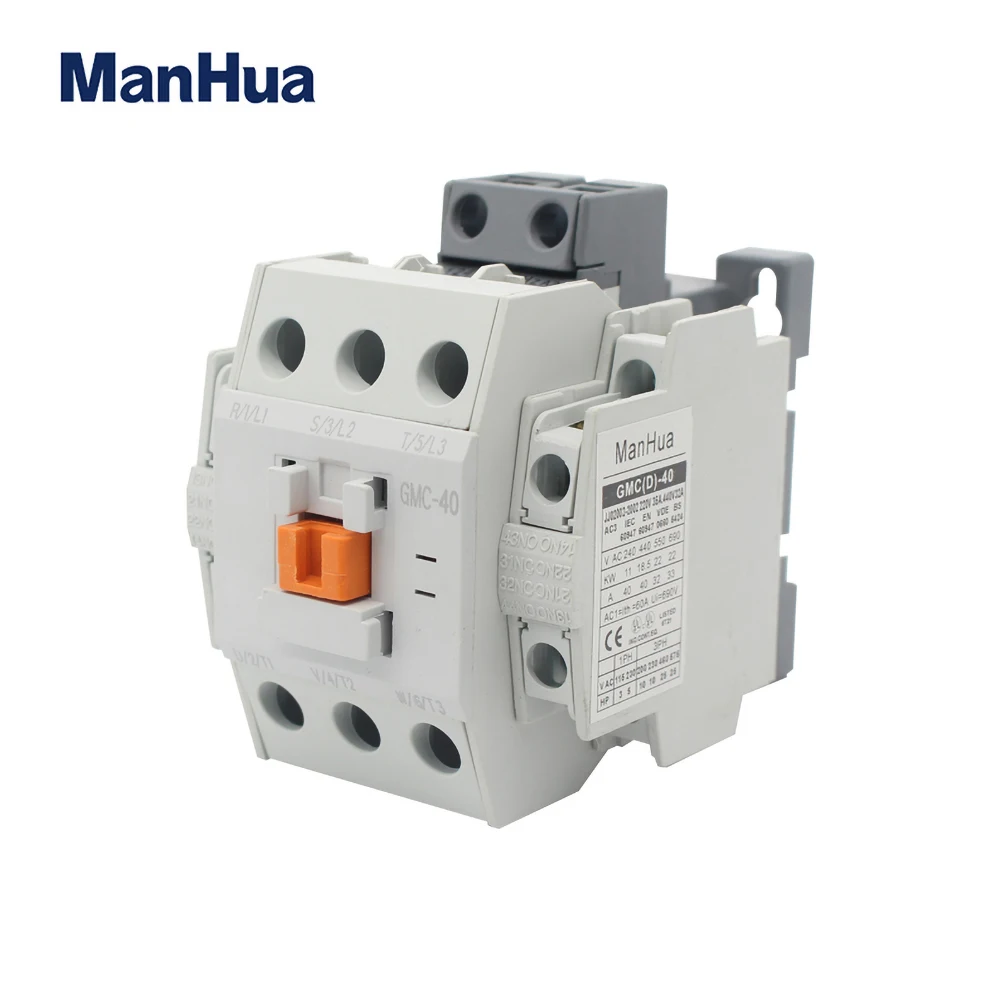 ManHua 3P GMC-40 220VAC 40A Elektrické, Magnetické cievky Stykača Tri Fázy Pre Ochranu domácich majstrov A Elektrických Zariadení