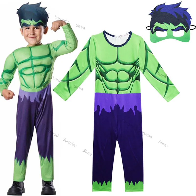 MARVEL Hulk Cosplay Kostým Vyhovovali deti Kreatívne Superhrdina Kombinézu Jumpsuit Halloween Kostým, Rekvizity pre Strán Detský Karneval