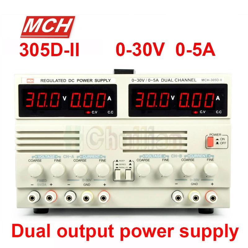 MCH 305DII (30V 5A) DC Napájanie Multifunkčný Digitálny Displej Nastaviteľný Duálne Napájanie