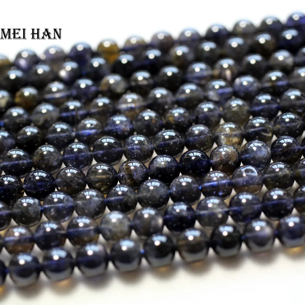 Meihan (1strand/set/20 g) fyzické 6+-0.2 mm iolite hladké kolo voľné korálky pre šperkárstvo, takže urob si sám