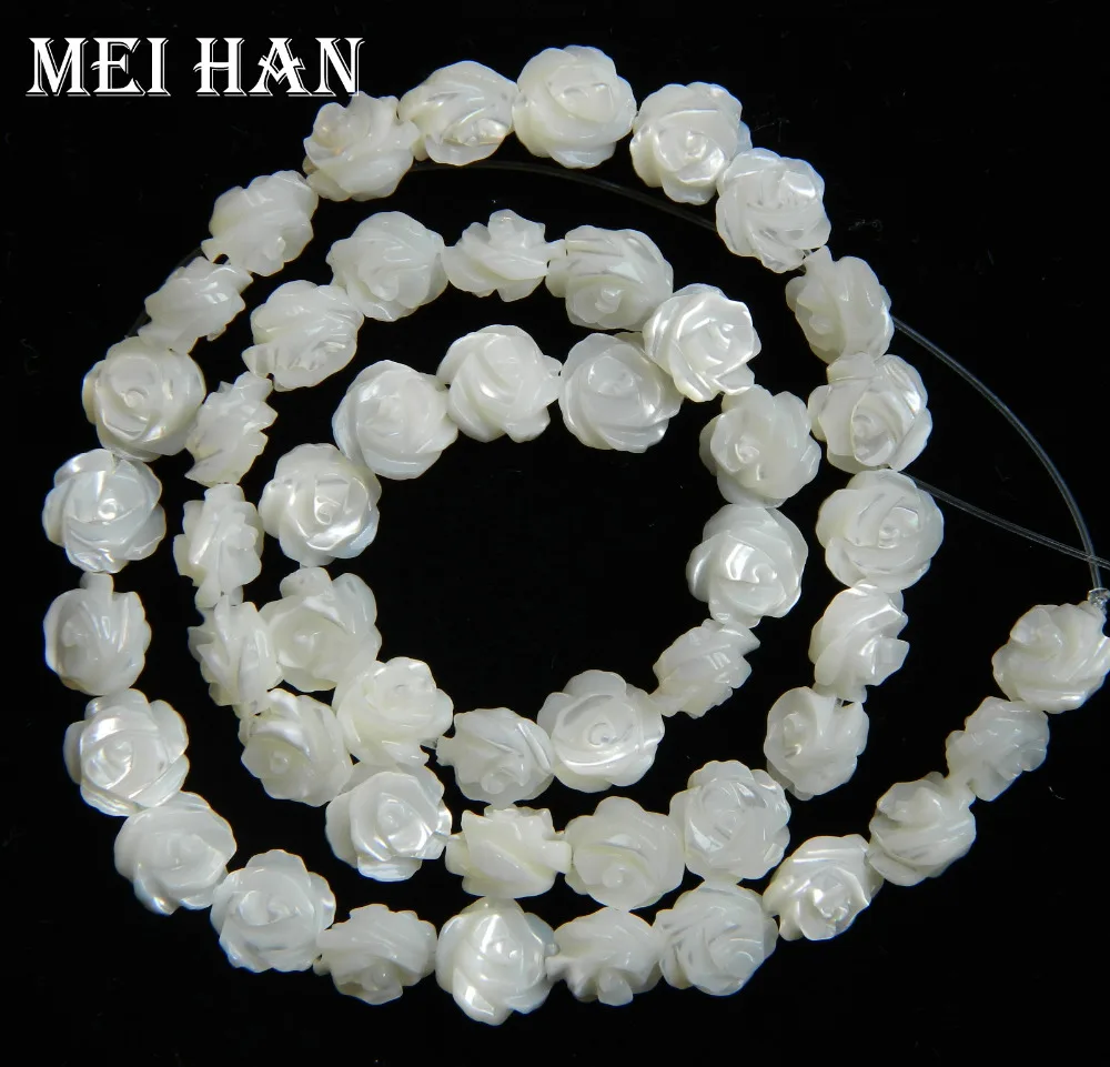 Meihan Prírodné (25 & 20beads/set) biela shell perly rose vyrezávané handmake pre šperky robiť dizajn DIY náramok, náhrdelník darček