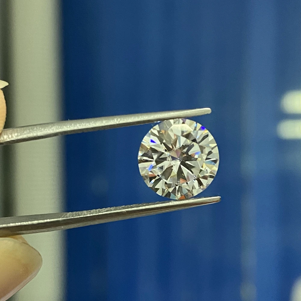 Meisidian Lab Diamond Výborný 4 Karátovým 10 mm D Farba VVS1 Prejsť Pozitívne diamantovým 3 Biele Moissanite Drahokam