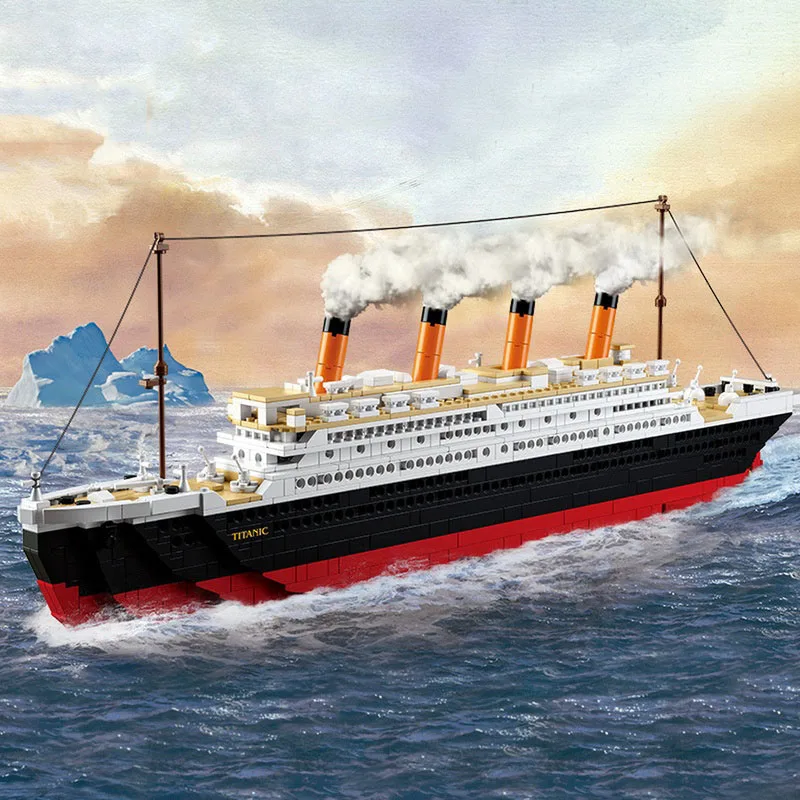 Mesto Film Titanic Výletnej Lodi Loď 3D Model Budovy Blokov Tvorca Expert Steamship Vzdelávacie Hračky Pre Deti Zber