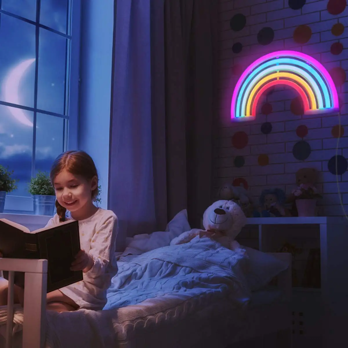 Metable Rainbow Neónové svietidlo LED znamenie Nástenné svietidlo batéria alebo Batéria, USB Prevádzkovaných na Doma Deti Izba Bar Narodeninovej Party,Svadobná výzdoba