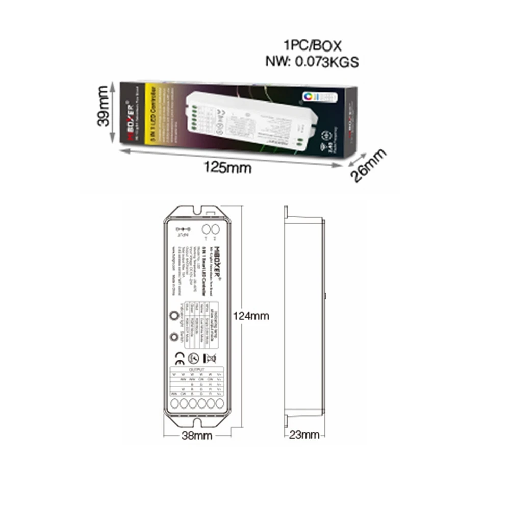 Miboxer(milight) LS2 5 v 1 Smart Vianočný Večierok Led Controller 2,4 GHz, Diaľkové Suppport Smart Phone Tretej Ovládanie Hlasom