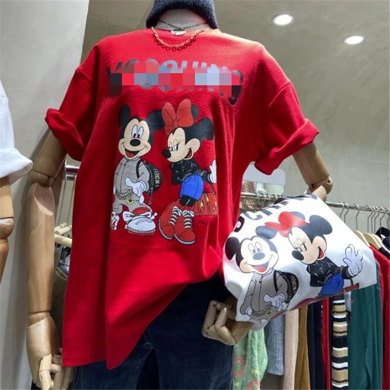 Mickey Minnie Mouse Ženy T-shirt Bežné Harajuku kórejský Cartoon Topy Tee Lete Žena Krátky Rukáv T shirt Pre Ženy Oblečenie