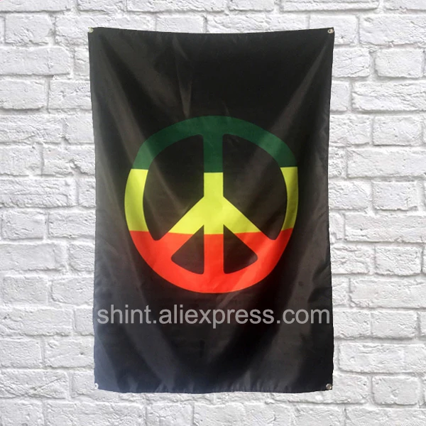 Mier Black Flag Banner Polyester 144* 96 cm Zavesiť na stenu 4 osadené priechodkami Vlastné Vlajky, krytý Rasta Reggae