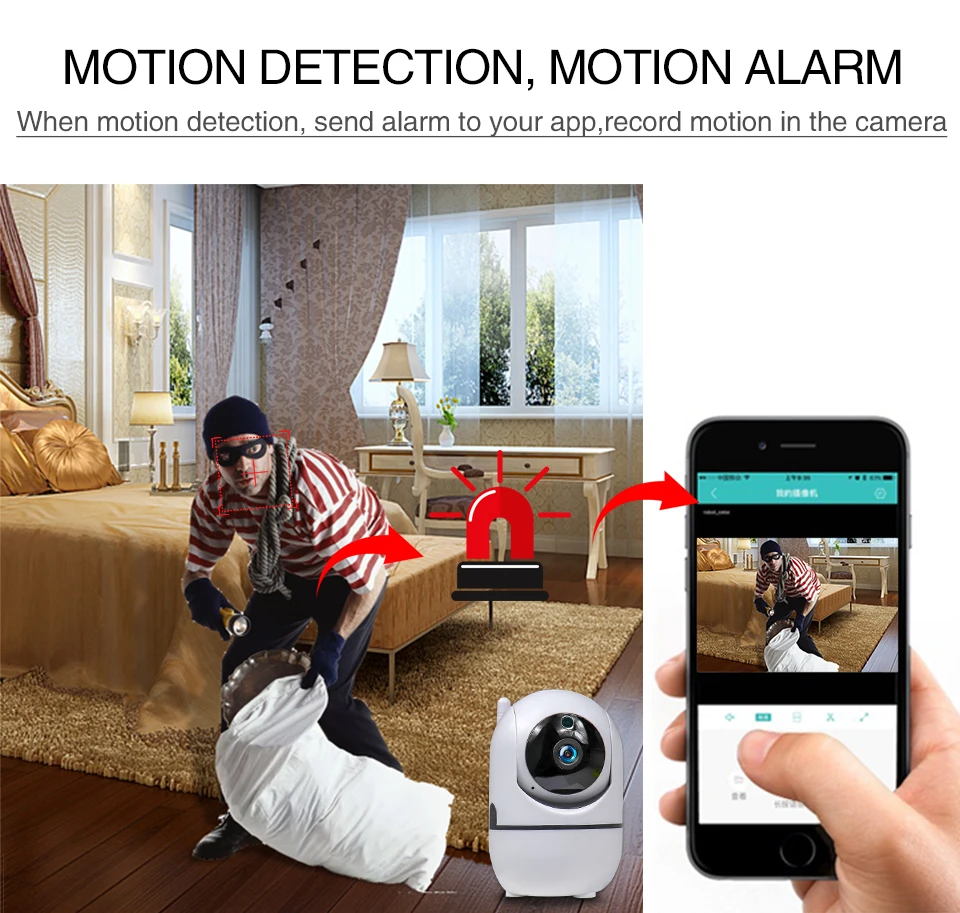 Mini Baby Monitor, wifi IP Kamera Auto Sledovania HD 1080p Krytý Domácej Bezdrôtovej Wifi Kamera Home Security Dohľadu CCTV Kamery