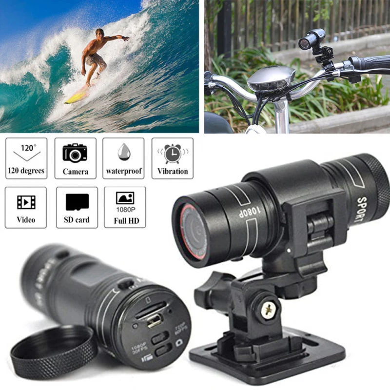 Mini F9 HD 1080P Bicykel, Motocykel Prilba Šport Fotoaparát, videokamera DV Videokamera Mini Kamera