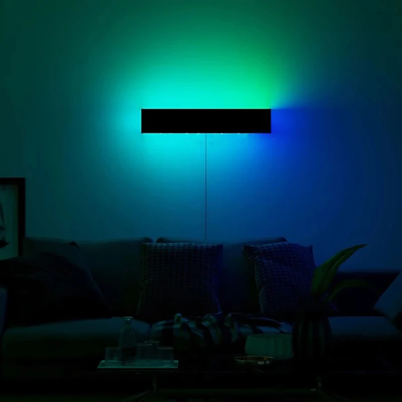 Minimalizmus RGB LED Nástenné Svietidlá pre Obývacia Izba Dekorácie Farebné Spálňa Posteli Nástenné Svietidlá Hliníkové Ultra Tenké Nástenné Svietidlo