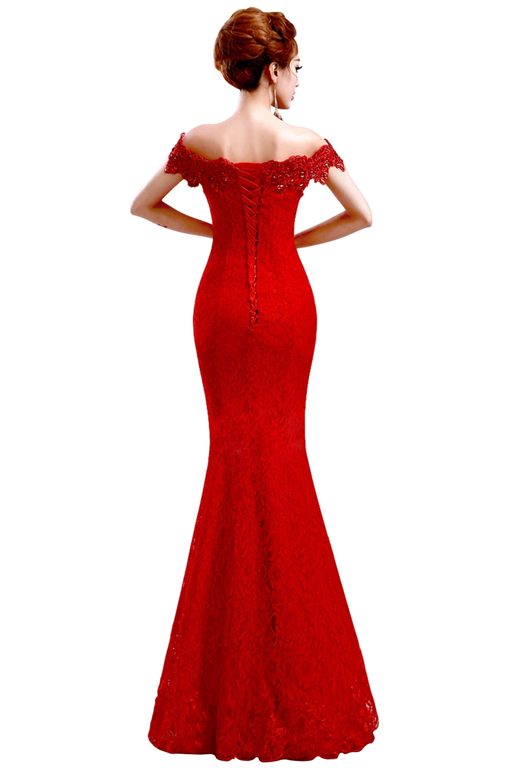 Misshow Morská víla Večerné Šaty 2020 Ružovej Čipky Dlho Formálne Šaty Elegantné Ramena Plášť bez Rukávov de Soiree