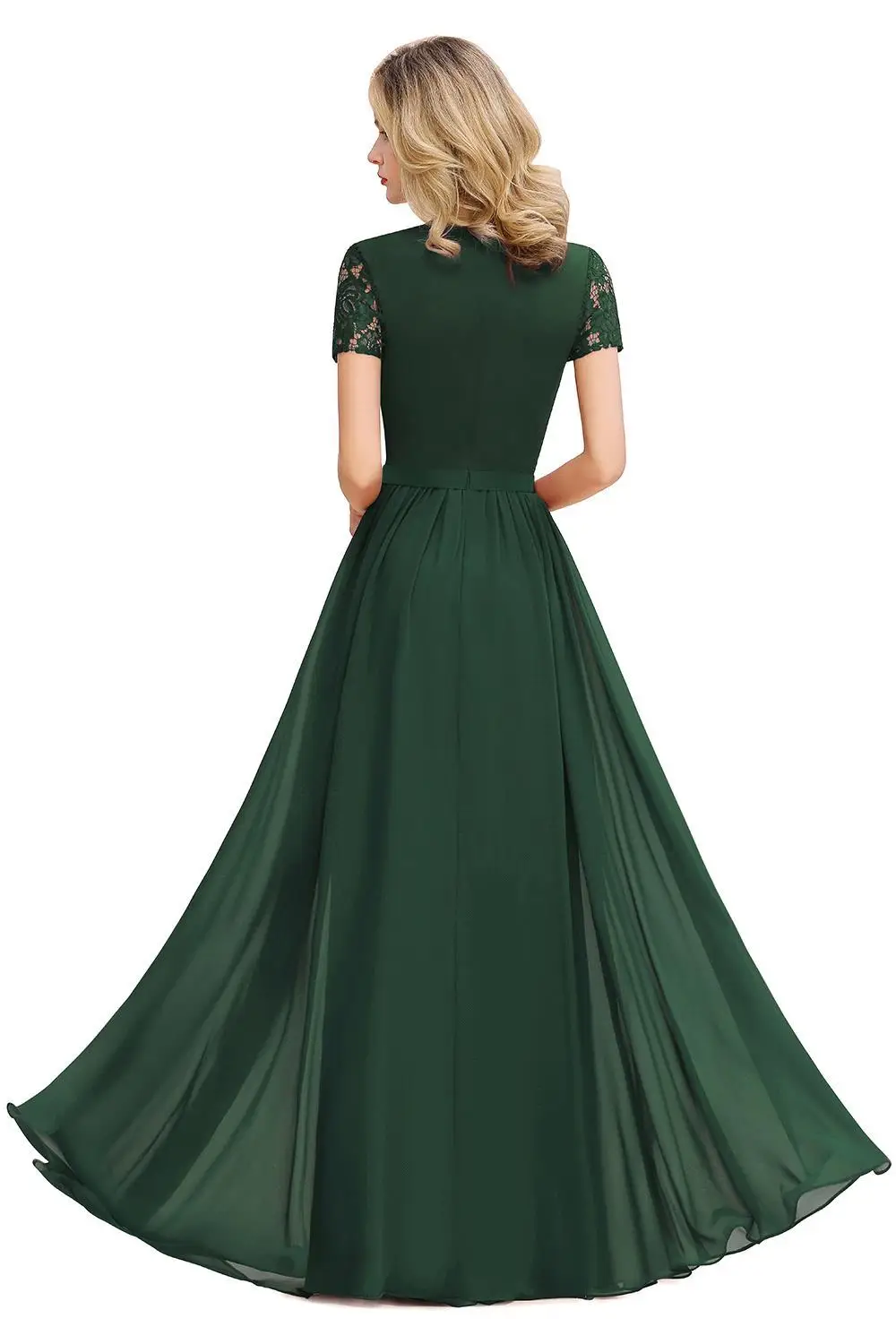 Misshow Prom Šaty 2019 tmavo Zelené, Šifón Dlho Formálnej Strany Šaty Sexy Čipka Nášivka Rukávy vestidos de gala