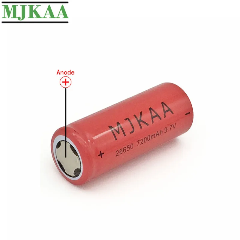 MJKAA 2KS Nabíjateľné Batérie 26650 7200mAh 3,7 V 20A Li-ion batéria s Vysokou Kapacitou Batérie Bateria Červená pre Núdzové Osvetlenie