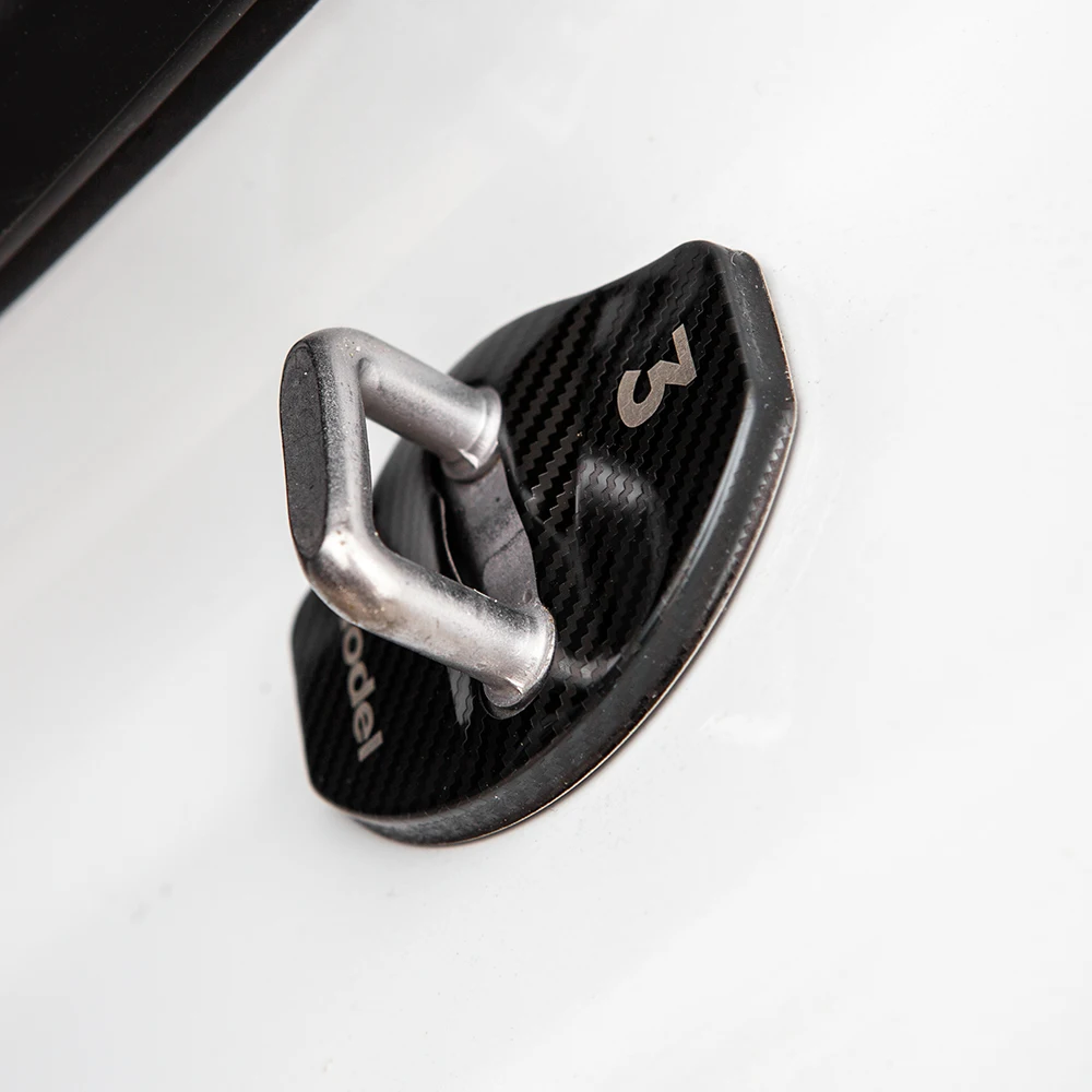 Model3 Auto Door Lock Spony Kryt Pre Tesla Model 3 Dverný Zámok Príslušenstvo Model Troch Uhlíkových Vlákien ABS 2017 - 2020 Nálepky