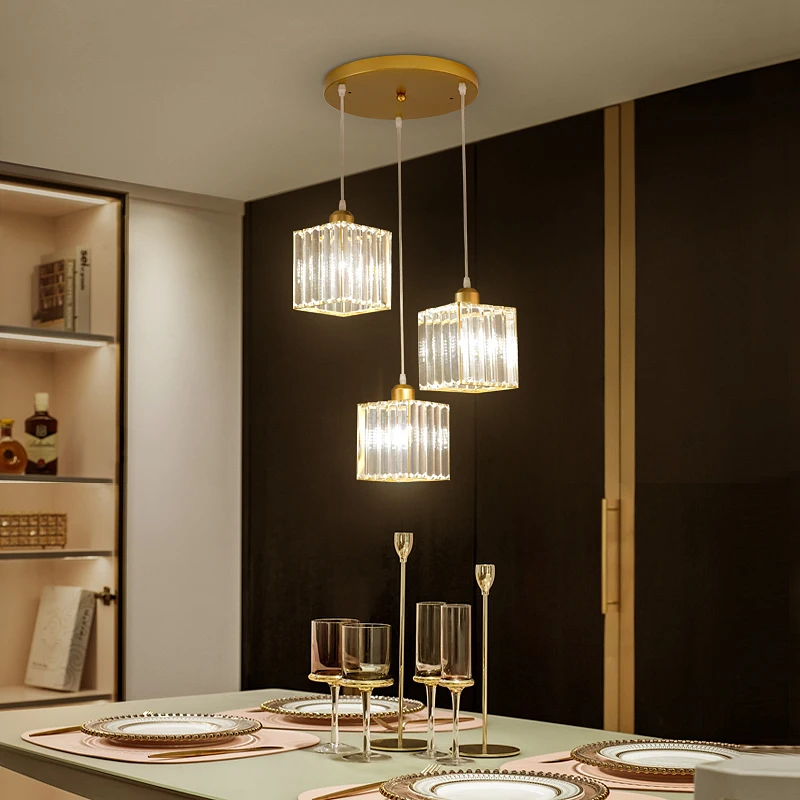 Moderná Severská Crystal Prívesok Svetlá Led Ročník Tvorivej Zlaté Hanglamp pre Reštaurácia Obývacie Spálne Deco Maison Listry