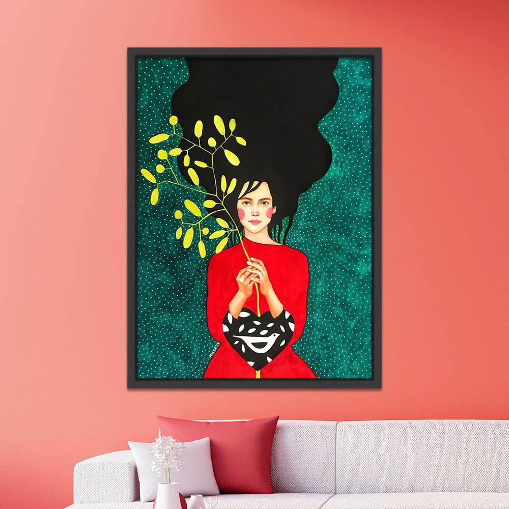 Moderná Severská Obrázok Znaky Plátno Maľovaní Plagátov Vytlačí Quadros Stenu Umenie Abstraktné Dievča Obrázok Obývacia Izba Dekor Cuadros