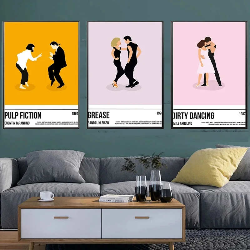 Moderné Abstraktné Minimalistický Zábavné Pulp Fiction Plagáty Nordic Klasický Filmový Plagát Vytlačí Plátno, Maľovanie, Tanec Obrazov Na Stenu