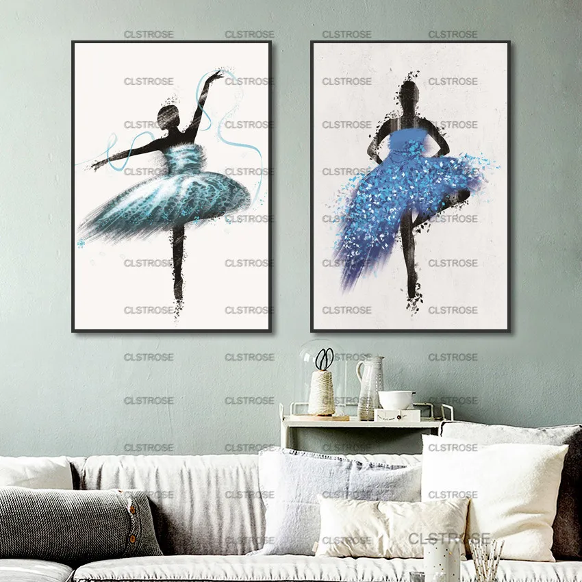 Moderné Dekoratívne tancujúce Dievča Maľovanie Plagátu Hd Domov Stenu Nepremokavé Atrament Umelecké Plátno na Maľovanie pre Spálňa a Obývacia Izba