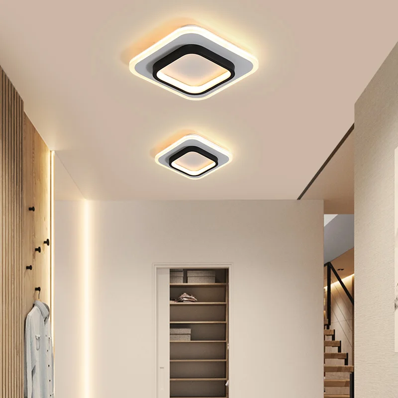 Moderné led Stropné+svetlo, obývacia izba, Spálňa Lesk Avize LED stropné svietidlo pre uličkou vstupnej Chodby Kolo Štvorcového tvaru