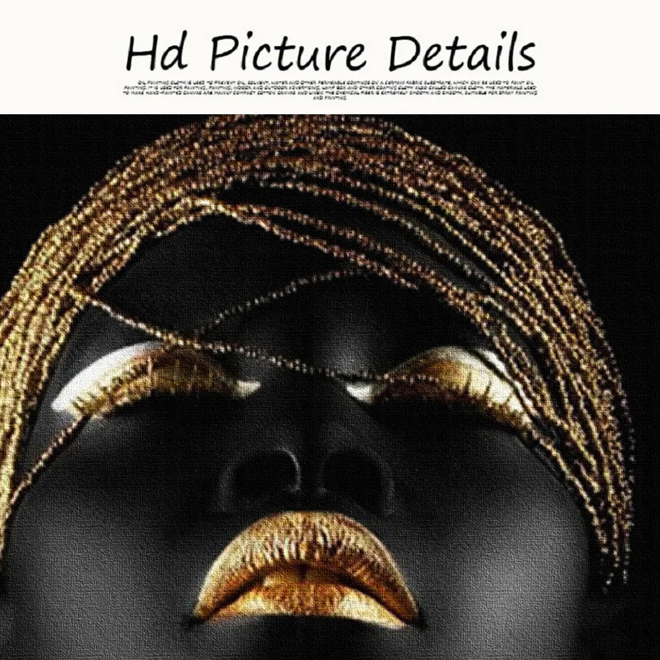 Moderné Čierne Sexy Dievča Pery Fotografie Zlaté Plátno na Maľovanie na Stenu Umenia Pre Obývacia Izba Domova Plagáty a Výtlačky