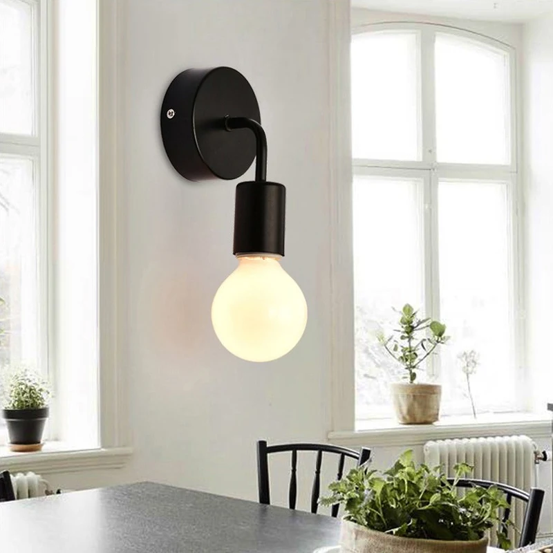 Moderné Železa Stena Žiarivky E27 Nordic jednoduchý štýlový Krytý Nočná Lampa na Stenu Osvetlenie Osvetlenie Pre Schodisko, Spálňa, Kuchyňa Domov