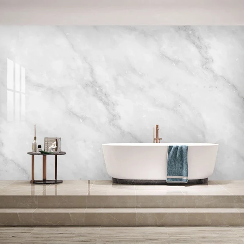 Moderný Jednoduchý Biely Mramor Tapety, PVC Samolepiace Nepremokavé Kúpeľňa Pozadí nástennú maľbu 3D Mramorové Steny Nálepky Fresky