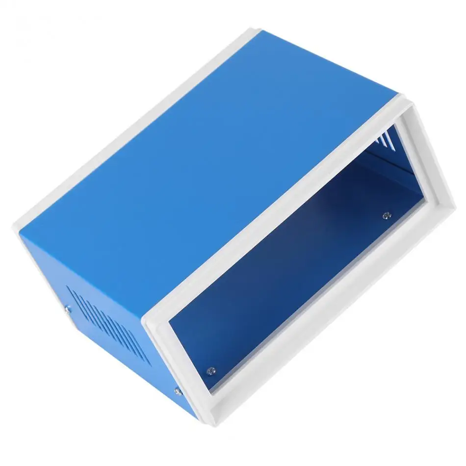 Modrá Kovový Kryt Projektu Prípade DIY Spojovacej skrinky Príslušenstvo bez Prednej a Zadnej Panely 170 x 130 x 80 mm