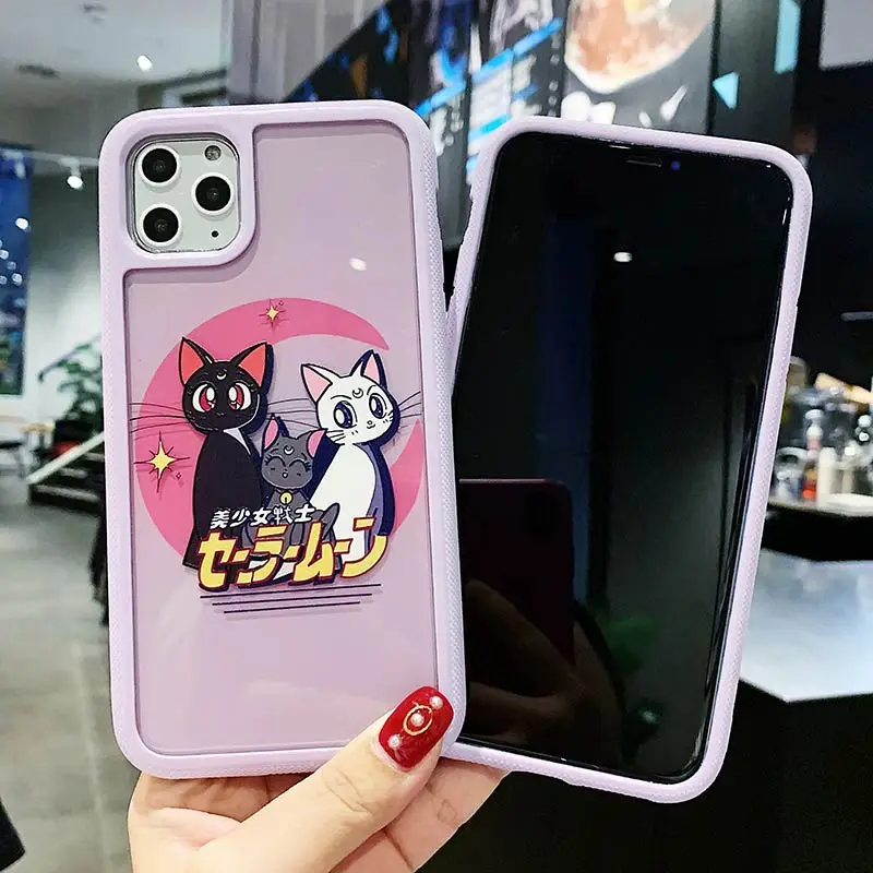 Moje melódie Japonskom Anime Sailor Moon pár fialová KUROMI Darebák telefón puzdro pre iPhone SE 11 X XR XS MAX 7 8 Proti pádu Zadný Kryt