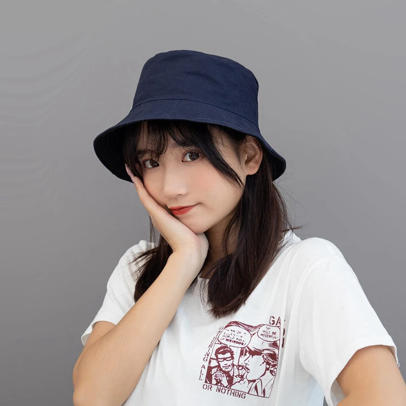 Monochromatické reverzibilné klobúk muţi a ţeny kórejská verzia prílev študentov rybár klobúk žena letnej ulici bifacial povodí h