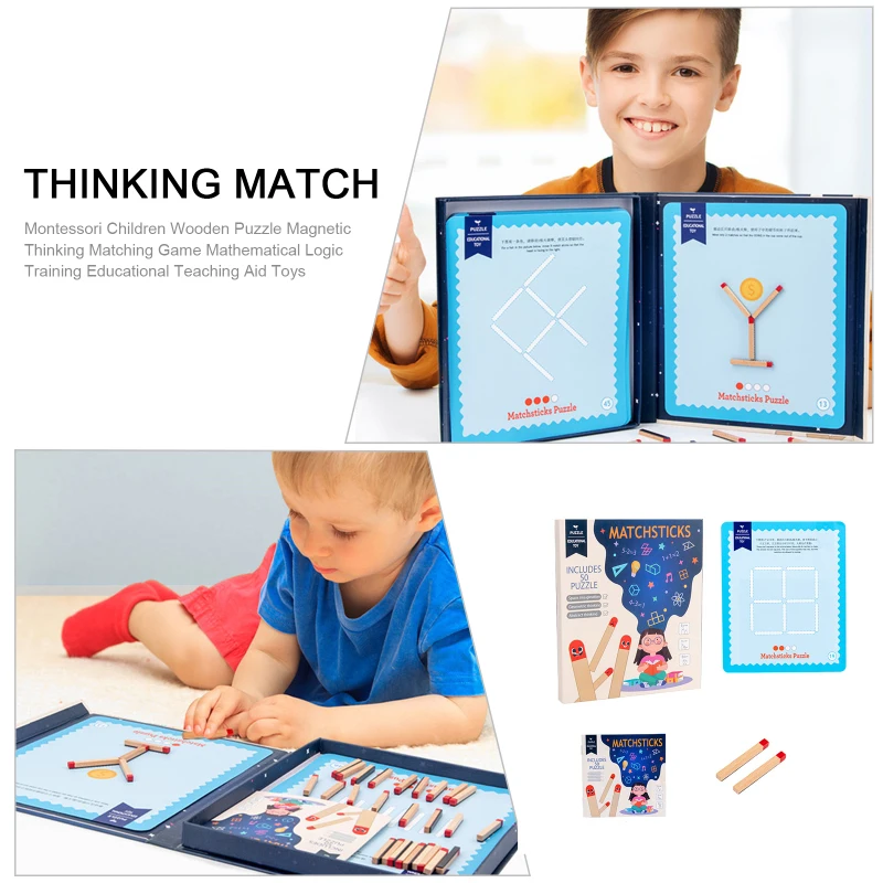 Montessori Deti Drevené Puzzle Magnetické Myslenie Zodpovedajúce Hra Matematická Logika Vzdelávania Vzdelávacie Učebná Pomôcka Hračky